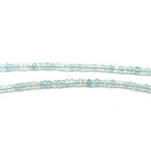 Natural Aquamarine Necklace | Rondelle 3mm Faceted Cut Gemstone Beads | 18.6 Inch March Birthstone Jewelry - Necklace