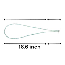 Natural Aquamarine Necklace | Rondelle 3mm Faceted Cut Gemstone Beads | 18.6 Inch March Birthstone Jewelry - Necklace