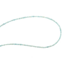 Natural Aquamarine Necklace | Rondelle 3mm Faceted Cut Gemstone Beads | 18.6 Inch March Birthstone Jewelry - Necklace