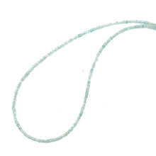 Natural Aquamarine Necklace | Rondelle 3mm Faceted Cut Gemstone Beads | 18.6 Inch March Birthstone Jewelry - Necklace