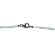 Natural Aquamarine Necklace | Rondelle 3mm Faceted Cut Gemstone Beads | 18.6 Inch March Birthstone Jewelry - Necklace