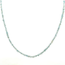 Natural Aquamarine Necklace | Rondelle 3mm Faceted Cut Gemstone Beads | 18.6 Inch March Birthstone Jewelry - Necklace