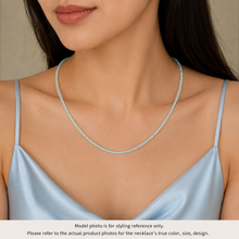 Natural Aquamarine Rondelle Facet Bead Gemstone Necklace Jewelry