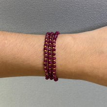 Natural Authentic Ruby | 925 Sterling Silver | Faceted Rondelle Beaded Necklace | 4mm | Burgundy Red | VVS1 Clarity