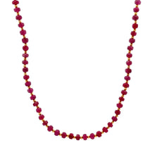 Natural Authentic Ruby | 925 Sterling Silver | Faceted Rondelle Beaded Necklace | 4mm | Burgundy Red | VVS1 Clarity