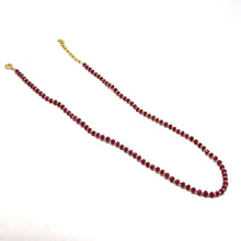 Natural Authentic Ruby | 925 Sterling Silver | Faceted Rondelle Beaded Necklace | 4mm | Burgundy Red | VVS1 Clarity