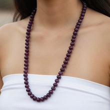 Natural Ruby Necklace Collector Grade Smooth Rondelle 11-12mm VVS Clarity Crimson Color Bold Gemstone Jewelry For Root Chakra Balance & Energy Flow