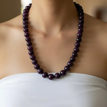 Natural Ruby Regal Necklace Rondelle 12-19mm Plain Cut VVS Clarity Crimson Color Gemstone Jewelry For Bold Energy & Root Chakra Strength