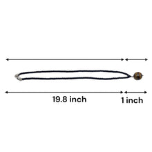 Natural Ball Tiger’s Eye Gemstone 18mm Ball Black Twisted Cord Pendant Necklace Associated With Protection Courage