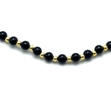 Natural Black Spinel | 925 Sterling Silver | Plain Smooth Ball Beaded Necklace | 4mm | VVS1 Clarity | 18 Inch Strand