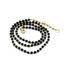 Natural Black Spinel | 925 Sterling Silver | Plain Smooth Ball Beaded Necklace | 4mm | VVS1 Clarity | 18 Inch Strand