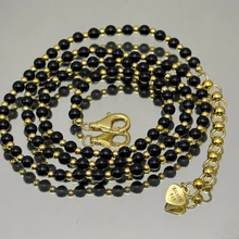 Natural Black Spinel | 925 Sterling Silver | Plain Smooth Ball Beaded Necklace | 4mm | VVS1 Clarity | 18 Inch Strand