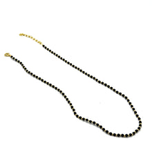 Natural Black Spinel | 925 Sterling Silver | Plain Smooth Ball Beaded Necklace | 4mm | VVS1 Clarity | 18 Inch Strand