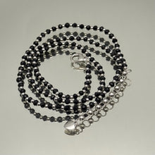 Natural Black Spinel Faceted Rondelle Beaded Necklace | 3mm | 925 Sterling Silver | VVS1 Clarity | 18 Inch Strand
