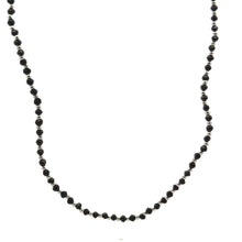 Natural Black Spinel Faceted Rondelle Beaded Necklace | 3mm | 925 Sterling Silver | VVS1 Clarity | 18 Inch Strand
