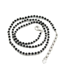 Natural Black Spinel Faceted Rondelle Beaded Necklace | 3mm | 925 Sterling Silver | VVS1 Clarity | 18 Inch Strand