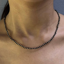Natural Black Spinel Faceted Rondelle Beaded Necklace | 3mm | 925 Sterling Silver | VVS1 Clarity | 18 Inch Strand