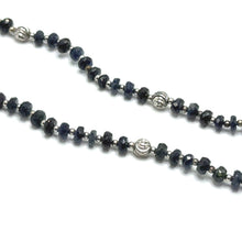 Natural Black Spinel Faceted Rondelle Beaded Necklace | 4.5mm | 925 Sterling Silver | VVS1 Clarity | 18 Inch Strand