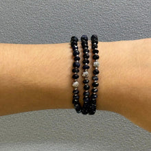 Natural Black Spinel Faceted Rondelle Beaded Necklace | 4.5mm | 925 Sterling Silver | VVS1 Clarity | 18 Inch Strand