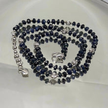 Natural Black Spinel Faceted Rondelle Beaded Necklace | 4.5mm | 925 Sterling Silver | VVS1 Clarity | 18 Inch Strand
