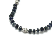 Natural Black Spinel Faceted Rondelle Beaded Necklace | 4.5mm | 925 Sterling Silver | VVS1 Clarity | 18 Inch Strand