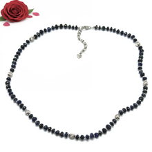 Natural Black Spinel Faceted Rondelle Beaded Necklace | 4.5mm | 925 Sterling Silver | VVS1 Clarity | 18 Inch Strand