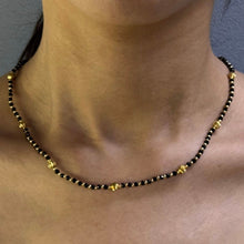Natural Black Spinel Necklace | Faceted Rondelle Beads 3mm | 925 Sterling Silver | VVS1 Clarity | 18 Inch Strand