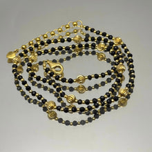 Natural Black Spinel Necklace | Faceted Rondelle Beads 3mm | 925 Sterling Silver | VVS1 Clarity | 18 Inch Strand