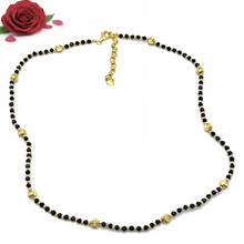 Natural Black Spinel Necklace | Faceted Rondelle Beads 3mm | 925 Sterling Silver | VVS1 Clarity | 18 Inch Strand