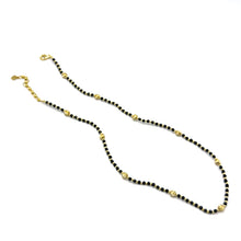 Natural Black Spinel Necklace | Faceted Rondelle Beads 4mm | 925 Sterling Silver | VVS1 Clarity | 18 Inch Strand