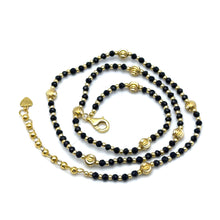 Natural Black Spinel Necklace | Faceted Rondelle Beads 4mm | 925 Sterling Silver | VVS1 Clarity | 18 Inch Strand