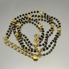 Natural Black Spinel Necklace | Faceted Rondelle Beads 4mm | 925 Sterling Silver | VVS1 Clarity | 18 Inch Strand