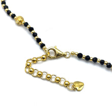 Natural Black Spinel Necklace | Faceted Rondelle Beads 4mm | 925 Sterling Silver | VVS1 Clarity | 18 Inch Strand