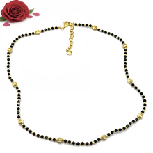 Natural Black Spinel Necklace | Faceted Rondelle Beads 4mm | 925 Sterling Silver | VVS1 Clarity | 18 Inch Strand
