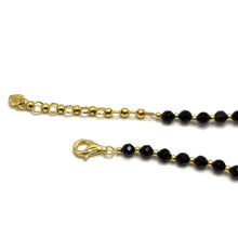 Natural Black Spinel Necklace | Faceted Round Beads 4.5mm | 925 Sterling Silver | VVS1 Clarity | 18 Inch Strand