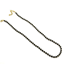 Natural Black Spinel Necklace | Faceted Round Beads 4.5mm | 925 Sterling Silver | VVS1 Clarity | 18 Inch Strand