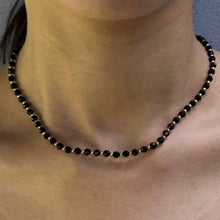 Natural Black Spinel Necklace | Faceted Round Beads 4.5mm | 925 Sterling Silver | VVS1 Clarity | 18 Inch Strand