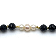 Tourmaline Natural Faceted Ball & Plain Pearl Gemstone Bracelet
