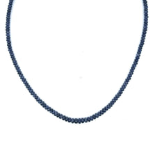 Natural Blue Sapphire Plain Rondelle Beads Precious Necklace