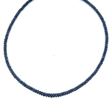 Natural Blue Sapphire Plain Rondelle Beads Precious Necklace