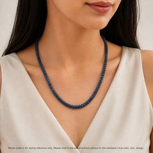 Natural Blue Sapphire Rondelle Facet Cut Beads Precious Necklace