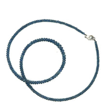 Natural Blue Sapphire Rondelle Facet Cut Beads Precious Necklace