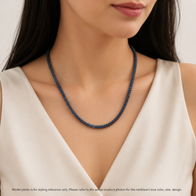 Natural Blue Sapphire Rondelle Facet Cut Beads Precious Necklace