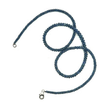 Natural Blue Sapphire Rondelle Facet Cut Beads Precious Necklace