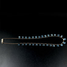 Blue Topaz Station Long Necklace Drop Briolette Cut Top Sky Blue Handmade Natural Gemstone Jewelry