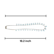 Blue Topaz Station Long Necklace Drop Briolette Cut Top Sky Blue Handmade Natural Gemstone Jewelry