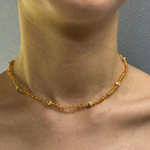 Natural Carnelian | 925 Sterling Silver | Faceted Rondelle Beaded Necklace with Gold Charms | 4mm | VVS1 Clarity | 18
