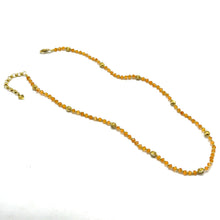 Natural Carnelian | 925 Sterling Silver | Faceted Rondelle Beaded Necklace with Gold Charms | 4mm | VVS1 Clarity | 18