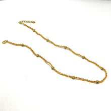Natural Carnelian | 925 Sterling Silver | Faceted Rondelle Beaded Necklace with Gold Charms | 3mm | Rich Orange | VVS1