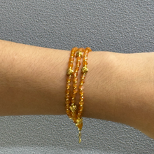 Natural Carnelian | 925 Sterling Silver | Faceted Rondelle Beaded Necklace with Gold Charms | 3mm | Rich Orange | VVS1